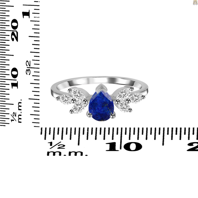 Lapis & White Topaz Ring LLP-RDR-2556.
