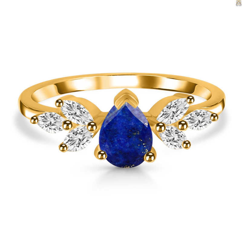 Lapis & White Topaz Ring LLP-RDR-2556.