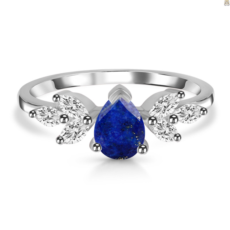 Lapis & White Topaz Ring LLP-RDR-2556.
