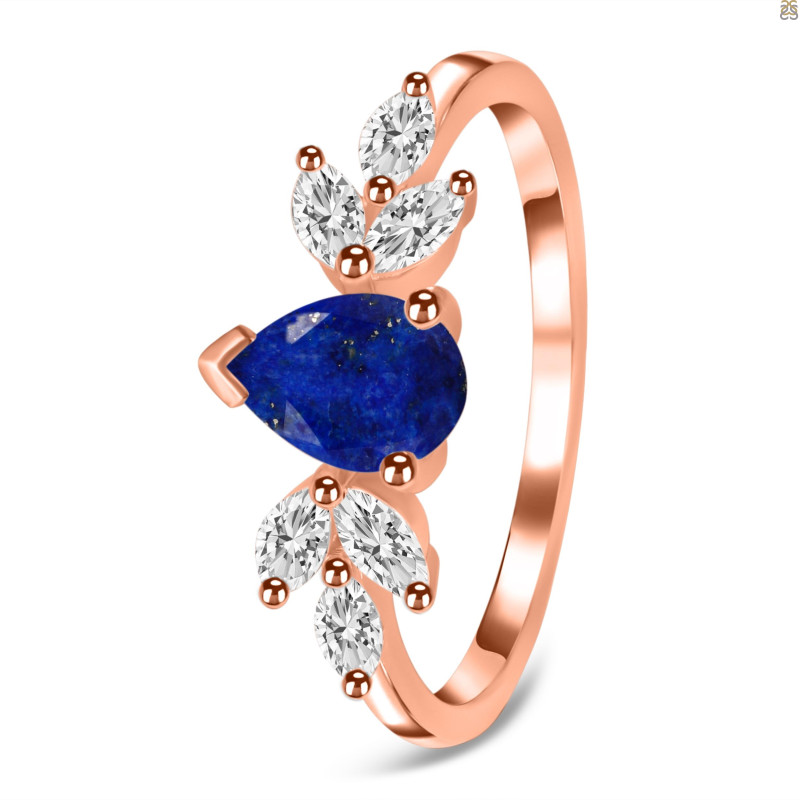 Lapis & White Topaz Ring LLP-RDR-2556.