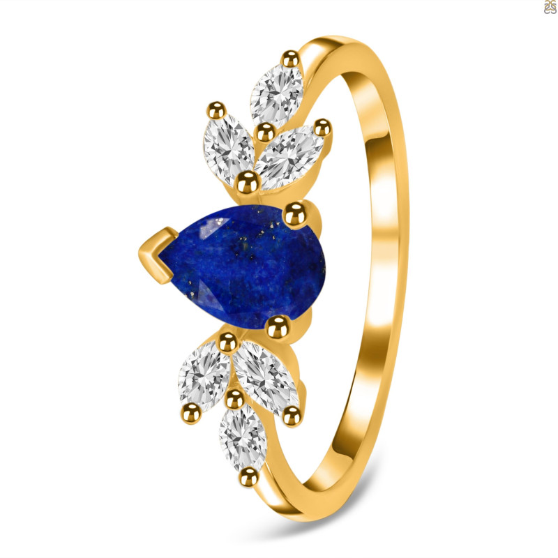 Lapis & White Topaz Ring LLP-RDR-2556.