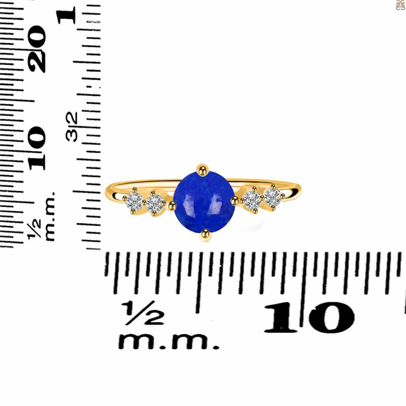 Lapis & White Topaz Ring LLP-RDR-3166.