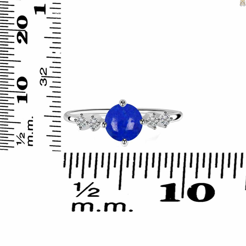 Lapis & White Topaz Ring LLP-RDR-3166.