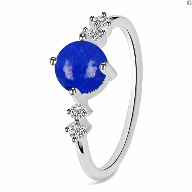 Lapis & White Topaz Ring