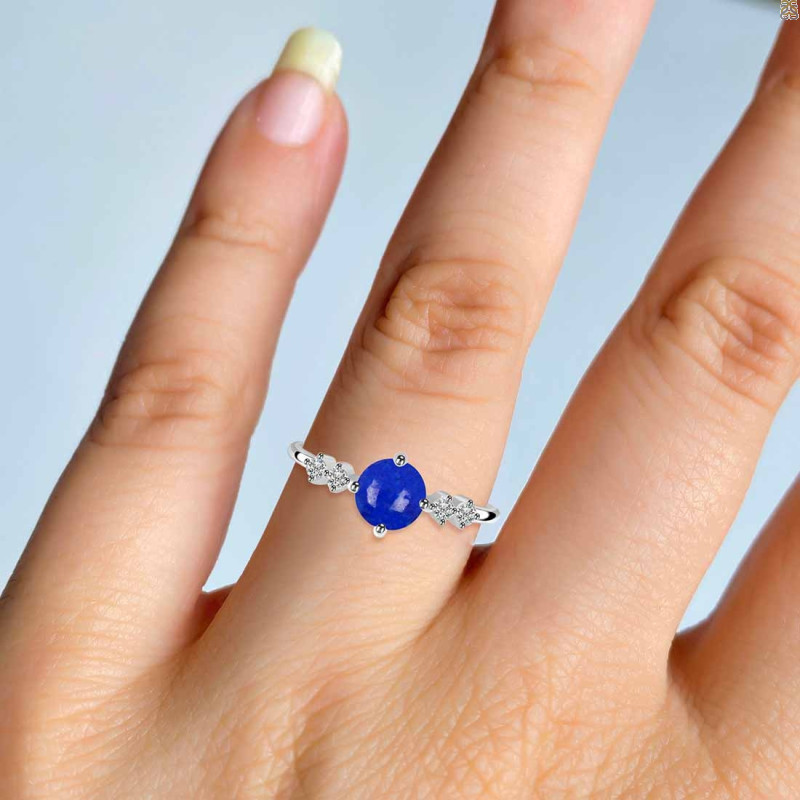 Lapis & White Topaz Ring LLP-RDR-3166.