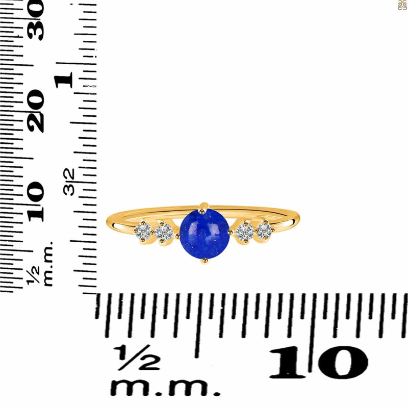 Lapis & White Topaz Ring LLP-RDR-3167.