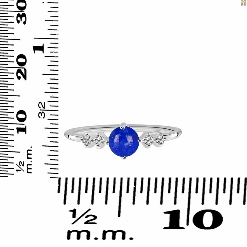 Lapis & White Topaz Ring LLP-RDR-3167.