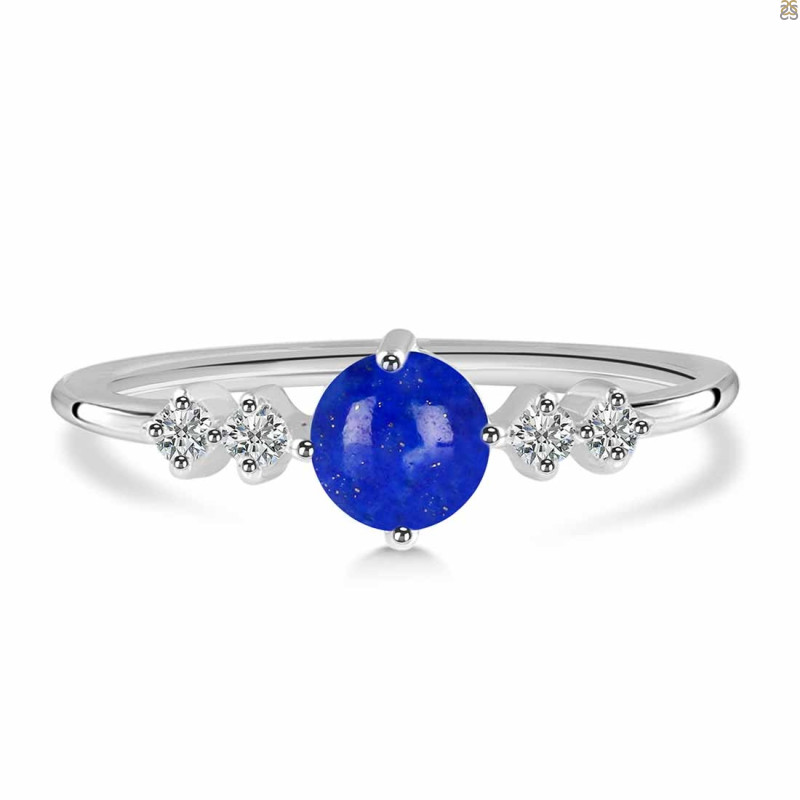 Lapis & White Topaz Ring LLP-RDR-3167.