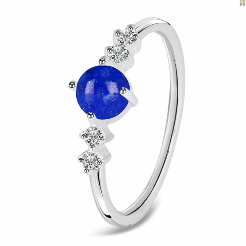 Lapis & White Topaz Ring