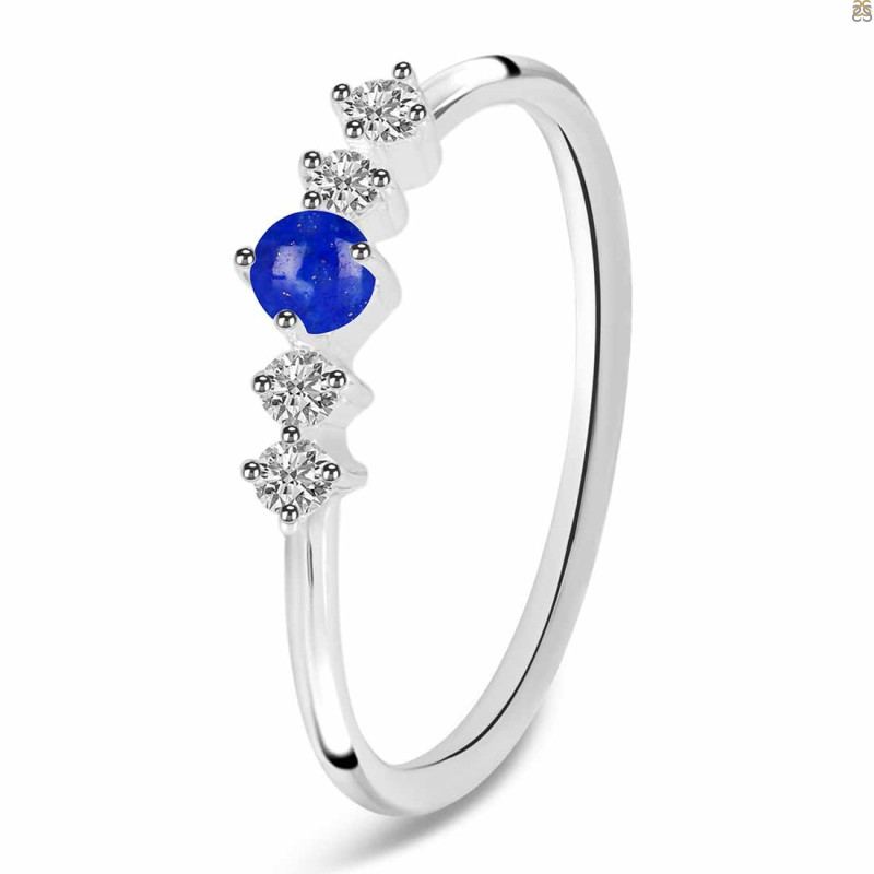 Lapis & White Topaz Ring