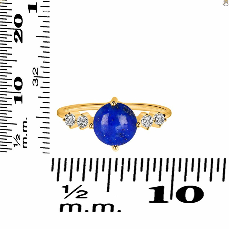 Lapis & White Topaz Ring LLP-RDR-3191.