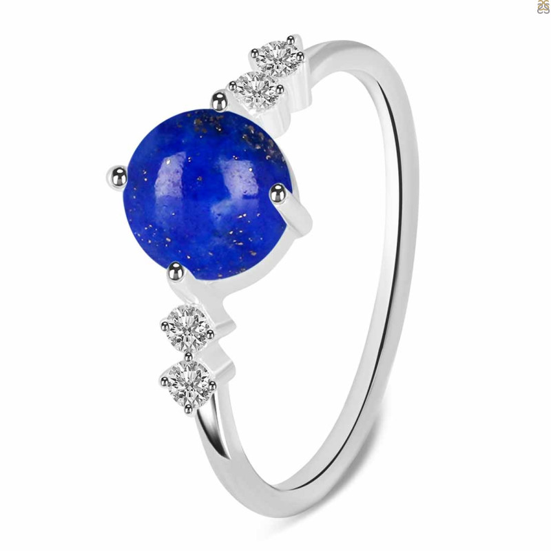 Lapis & White Topaz Ring