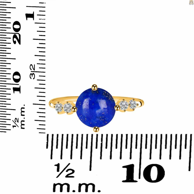 Lapis & White Topaz Ring LLP-RDR-3192.