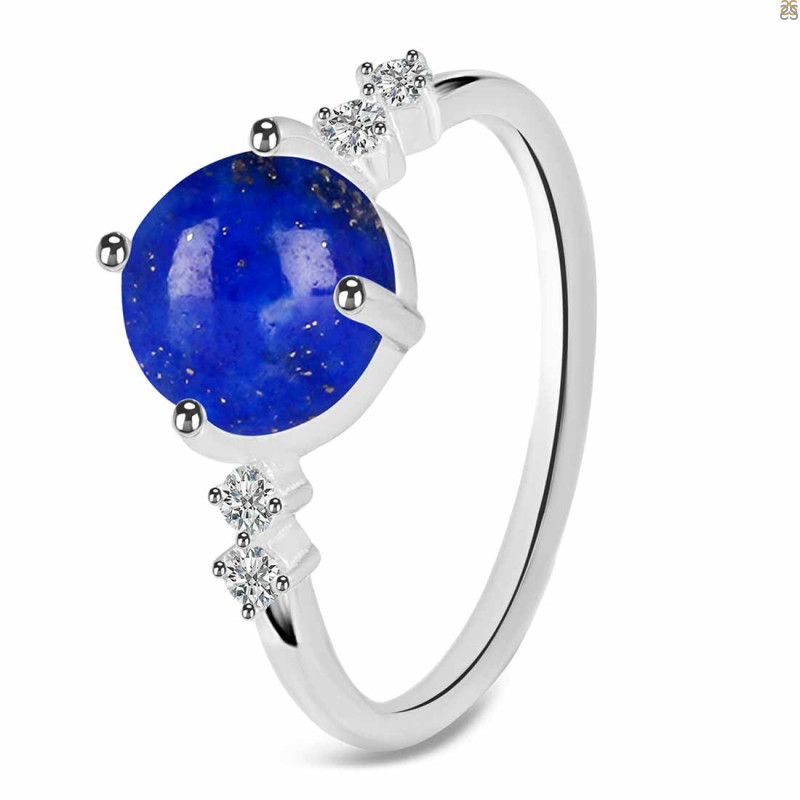 Lapis & White Topaz Ring