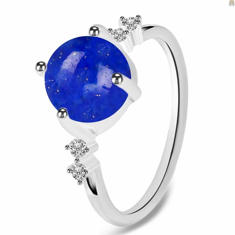 Lapis & White Topaz Ring