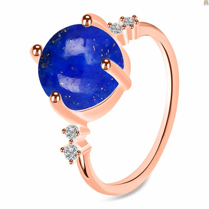 Lapis & White Topaz Ring LLP-RDR-3194.