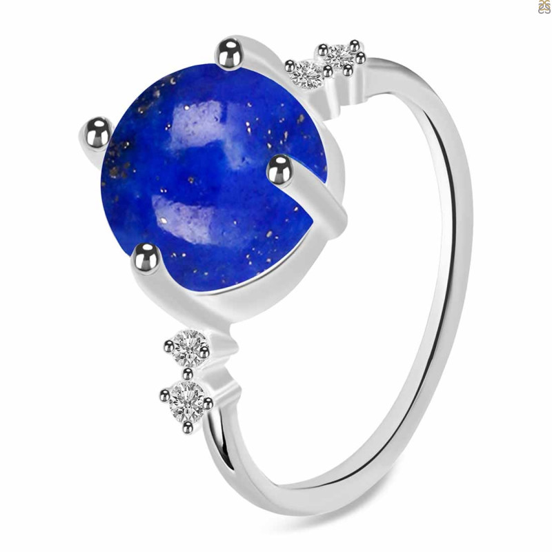 Lapis & White Topaz Ring