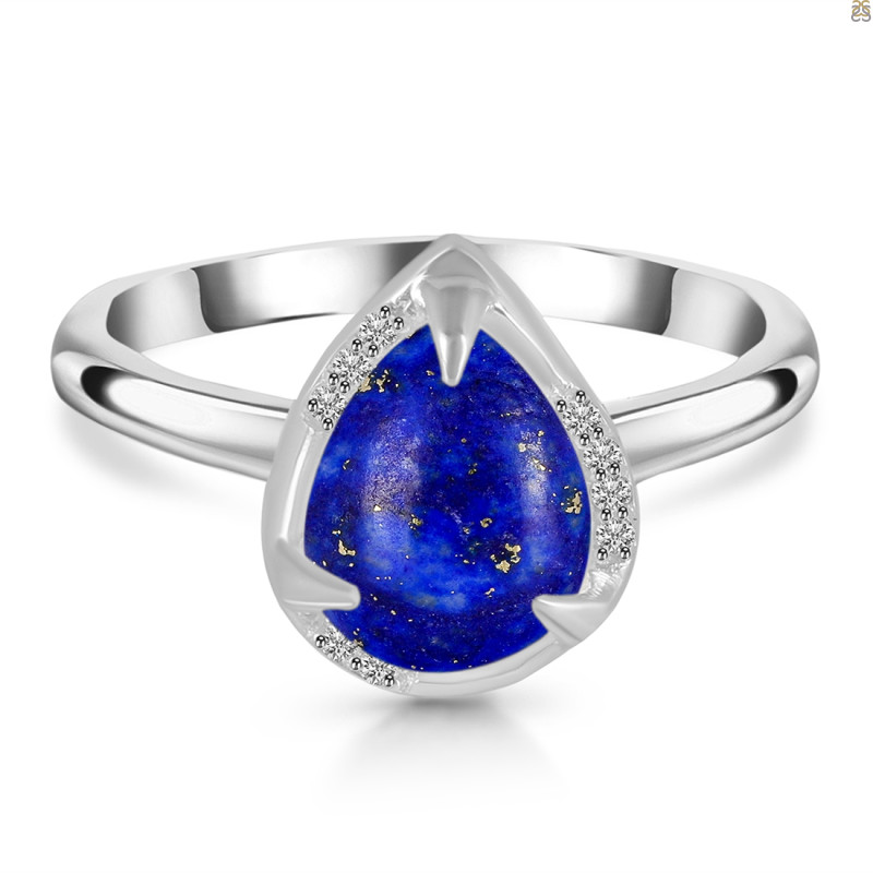 Lapis & White Topaz Ring LLP-RDR-3236.