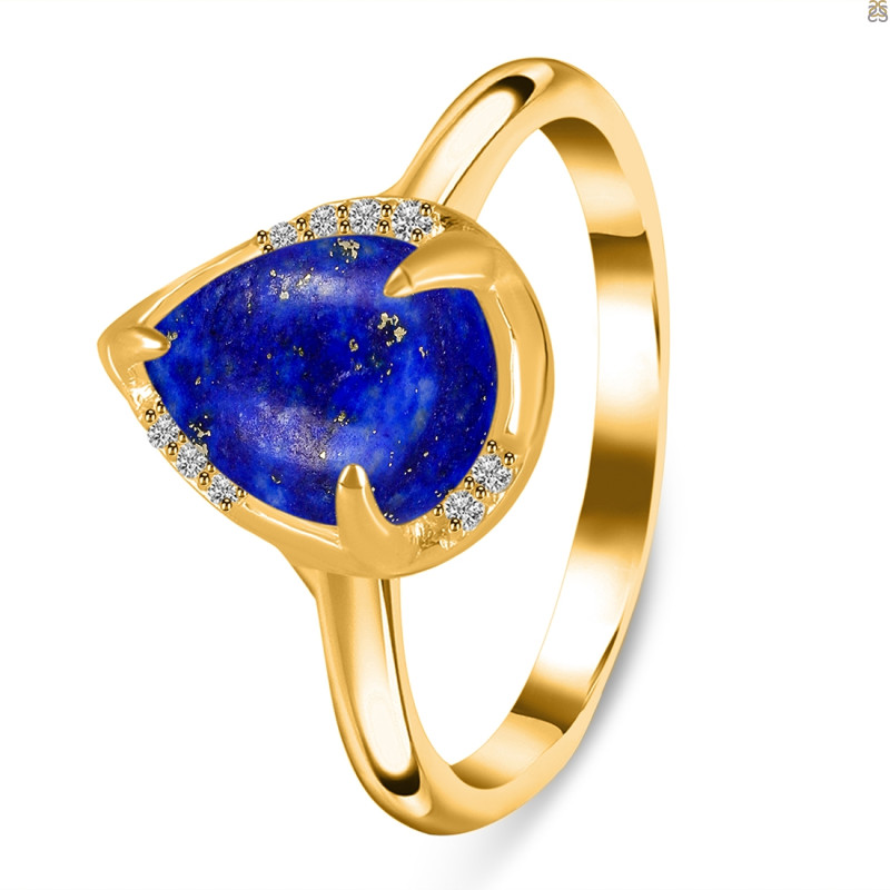 Lapis & White Topaz Ring LLP-RDR-3236.