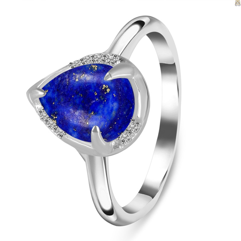 Lapis & White Topaz Ring