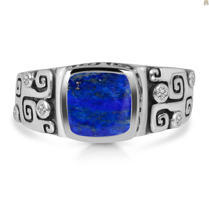 Lapis & White Topaz Ring LLP-RDR-328.