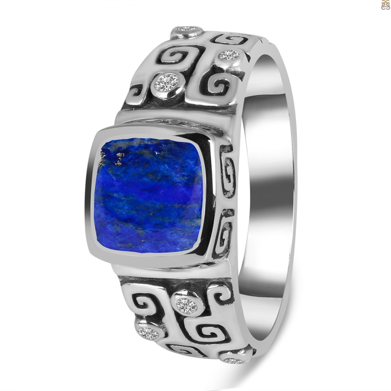 Lapis & White Topaz Ring