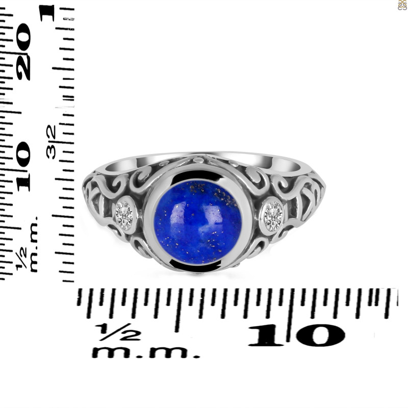 Lapis & White Topaz Ring LLP-RDR-330.