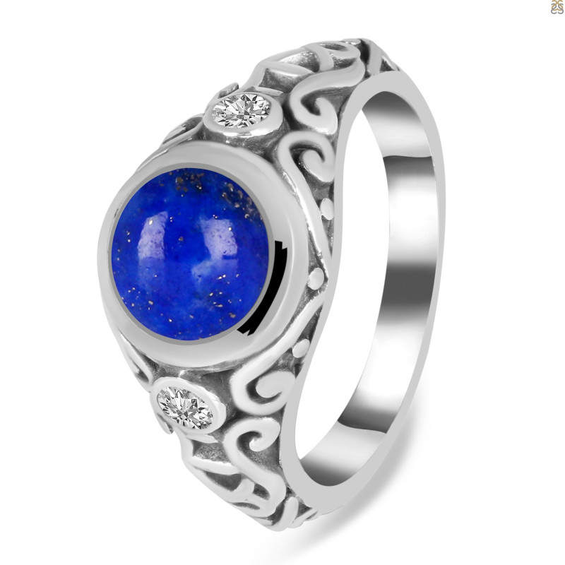 Lapis & White Topaz Ring