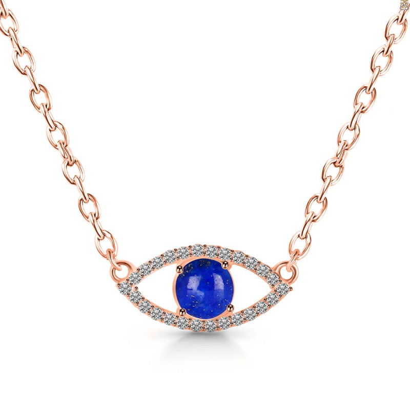 Lapis & White Topaz Necklace LLP-RN-1.