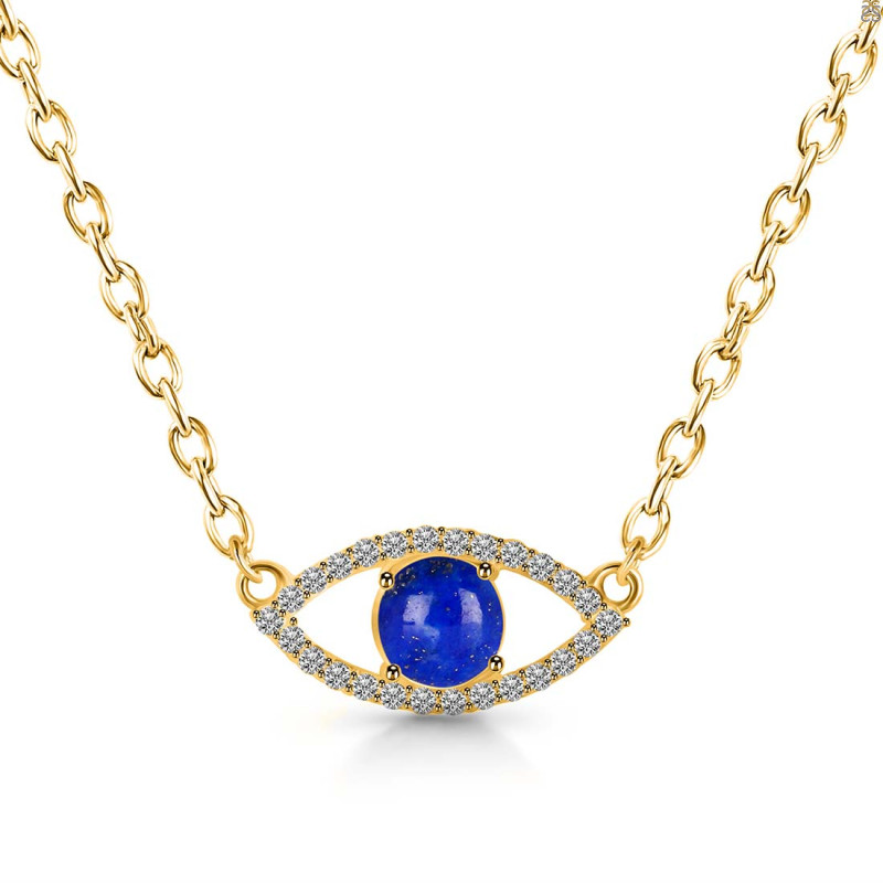 Lapis & White Topaz Necklace LLP-RN-1.