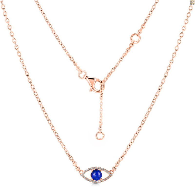 Lapis & White Topaz Necklace LLP-RN-1.