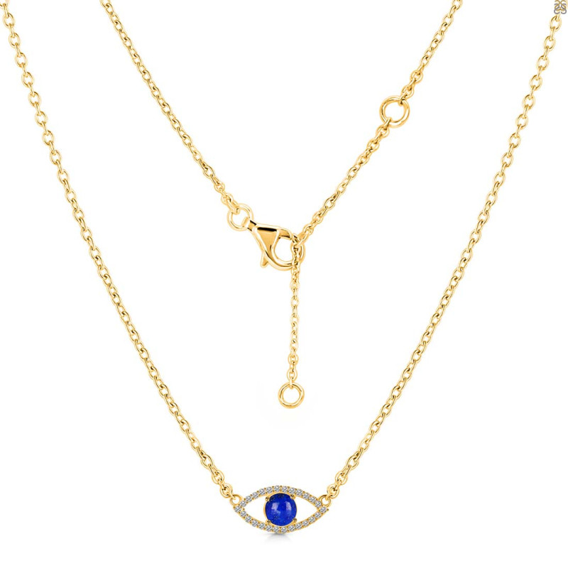 Lapis & White Topaz Necklace LLP-RN-1.