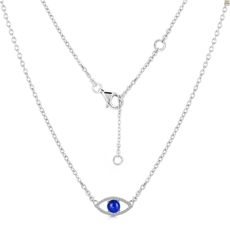 Lapis & White Topaz Necklace