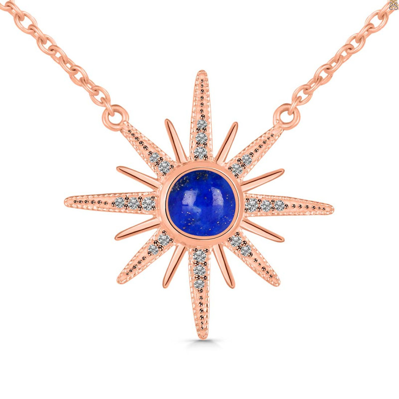 Lapis & White Topaz Necklace LLP-RN-18.