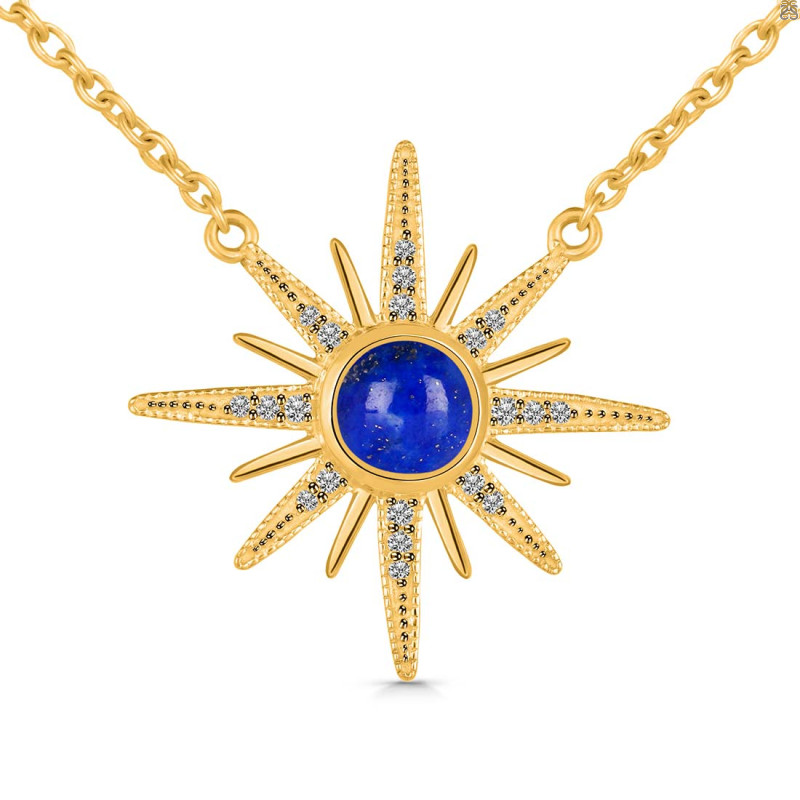 Lapis & White Topaz Necklace LLP-RN-18.