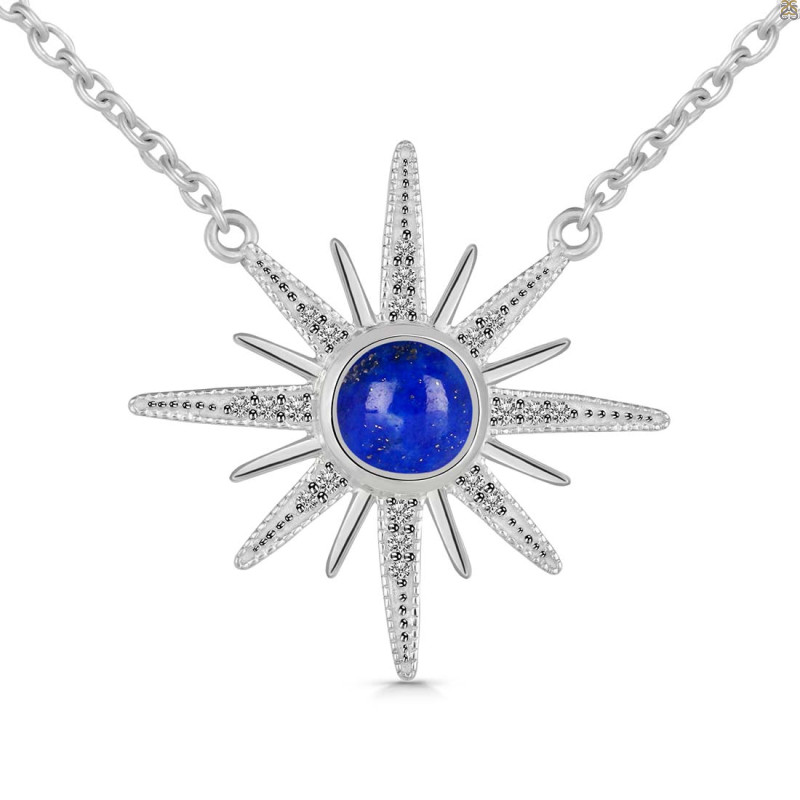 Lapis & White Topaz Necklace LLP-RN-18.