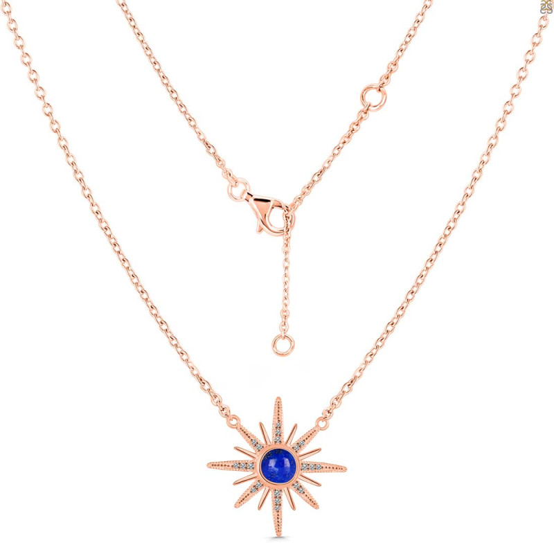 Lapis & White Topaz Necklace LLP-RN-18.