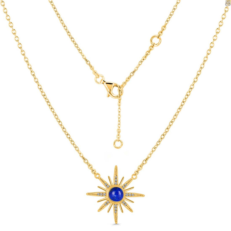 Lapis & White Topaz Necklace LLP-RN-18.