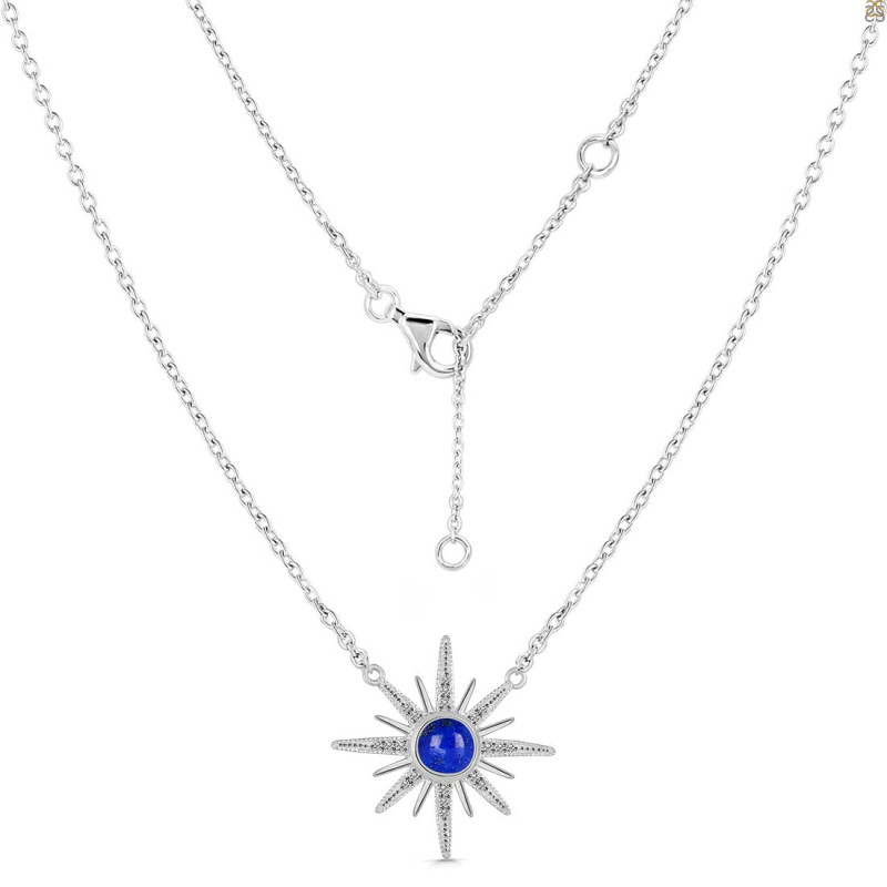 Lapis & White Topaz Necklace