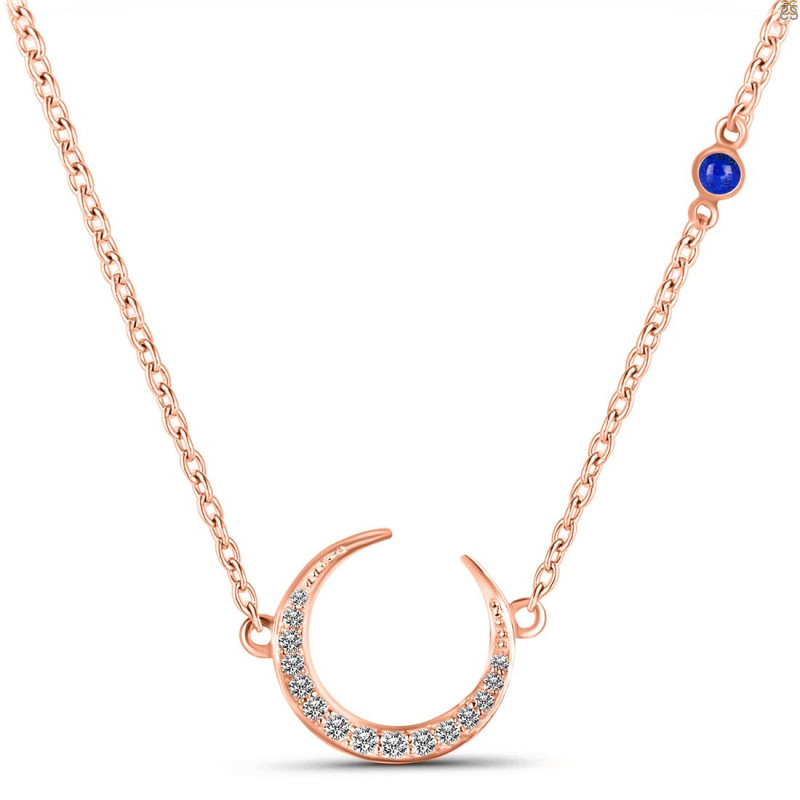 Lapis & White Topaz Necklace LLP-RN-30.