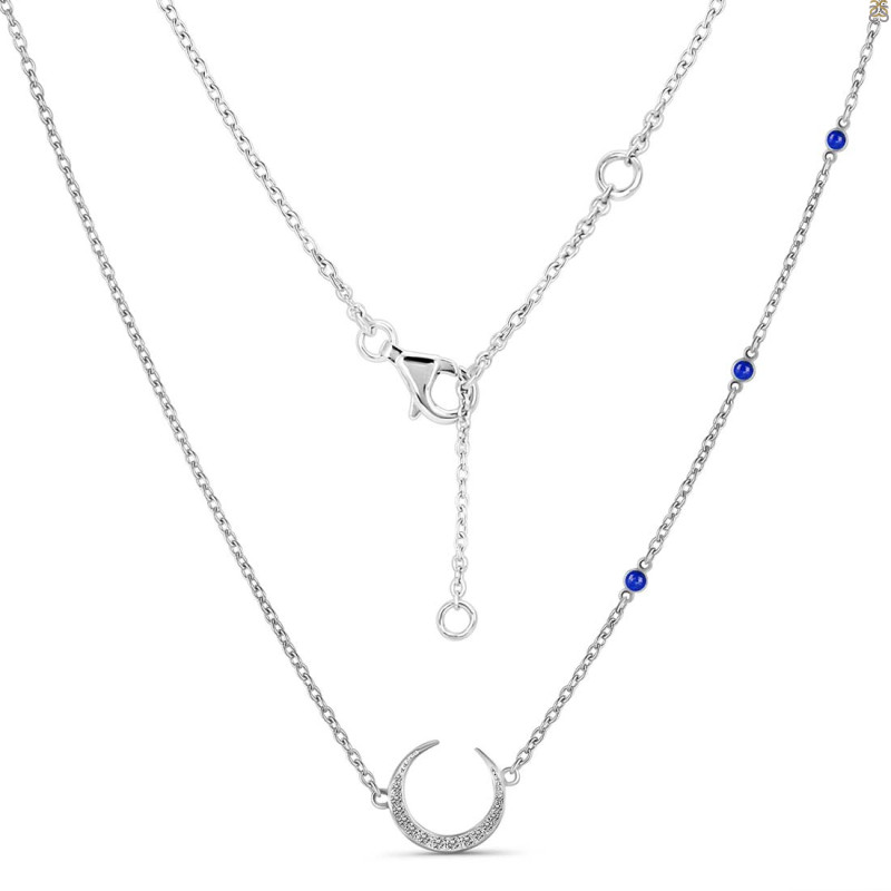 Lapis & White Topaz Necklace LLP-RN-30.