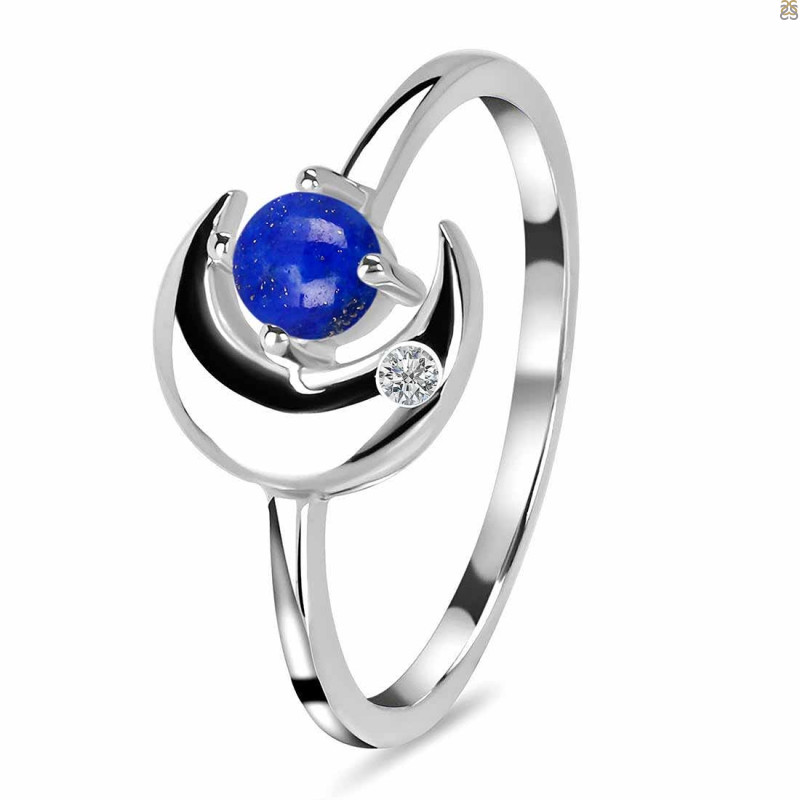 Lapis & White Topaz Ring