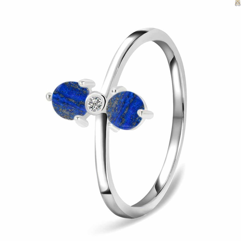 Lapis & White Topaz Ring