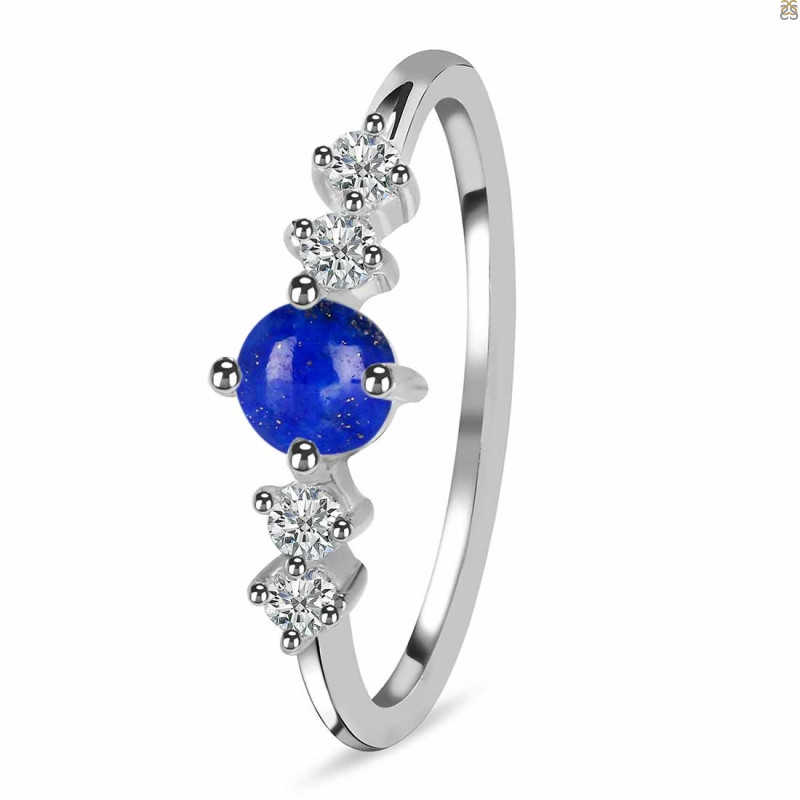 Lapis & White Topaz Ring