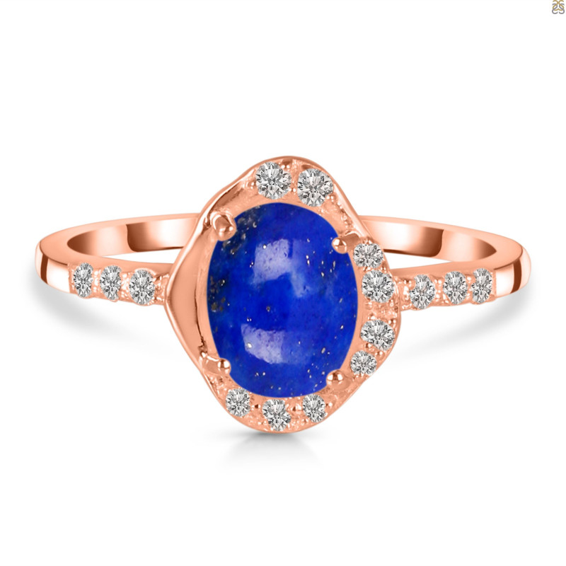 Lapis & White Topaz Ring LLP-RR-359.