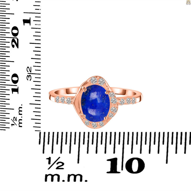 Lapis & White Topaz Ring LLP-RR-359.