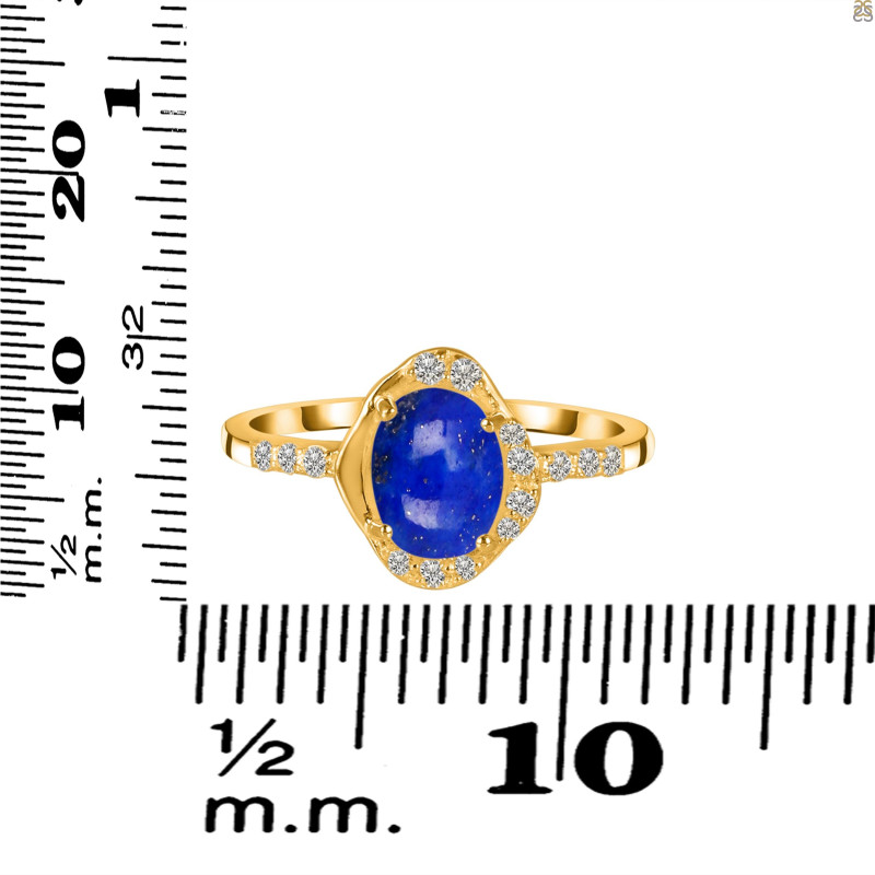 Lapis & White Topaz Ring LLP-RR-359.
