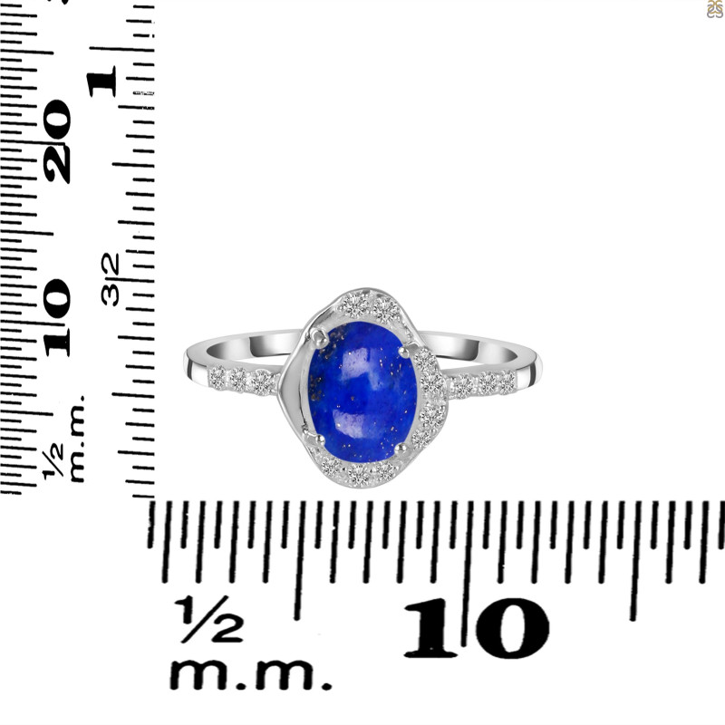 Lapis & White Topaz Ring LLP-RR-359.