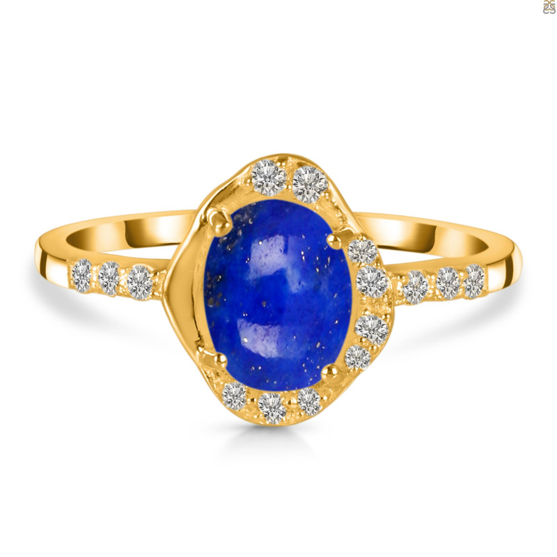 Lapis & White Topaz Ring LLP-RR-359.