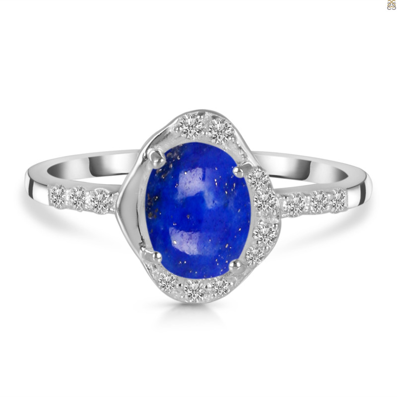 Lapis & White Topaz Ring LLP-RR-359.